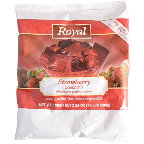 12 PACKS: 24oz Royal Strawberry Gelatin Mix