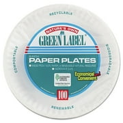 12 PACKS AJM AJMPP9GRA Green Label Paper Plates, Microwavable, 9 Diameter.