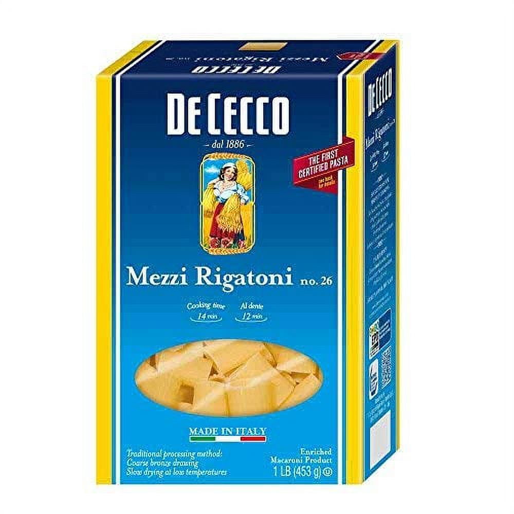 12 PACKS De Cecco Pasta Dececco Enriched Macaroni Mezzi Rigatoni, 1
