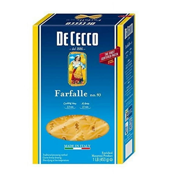12 PACKS : De Cecco Pasta, Farfalle, 1 LB
