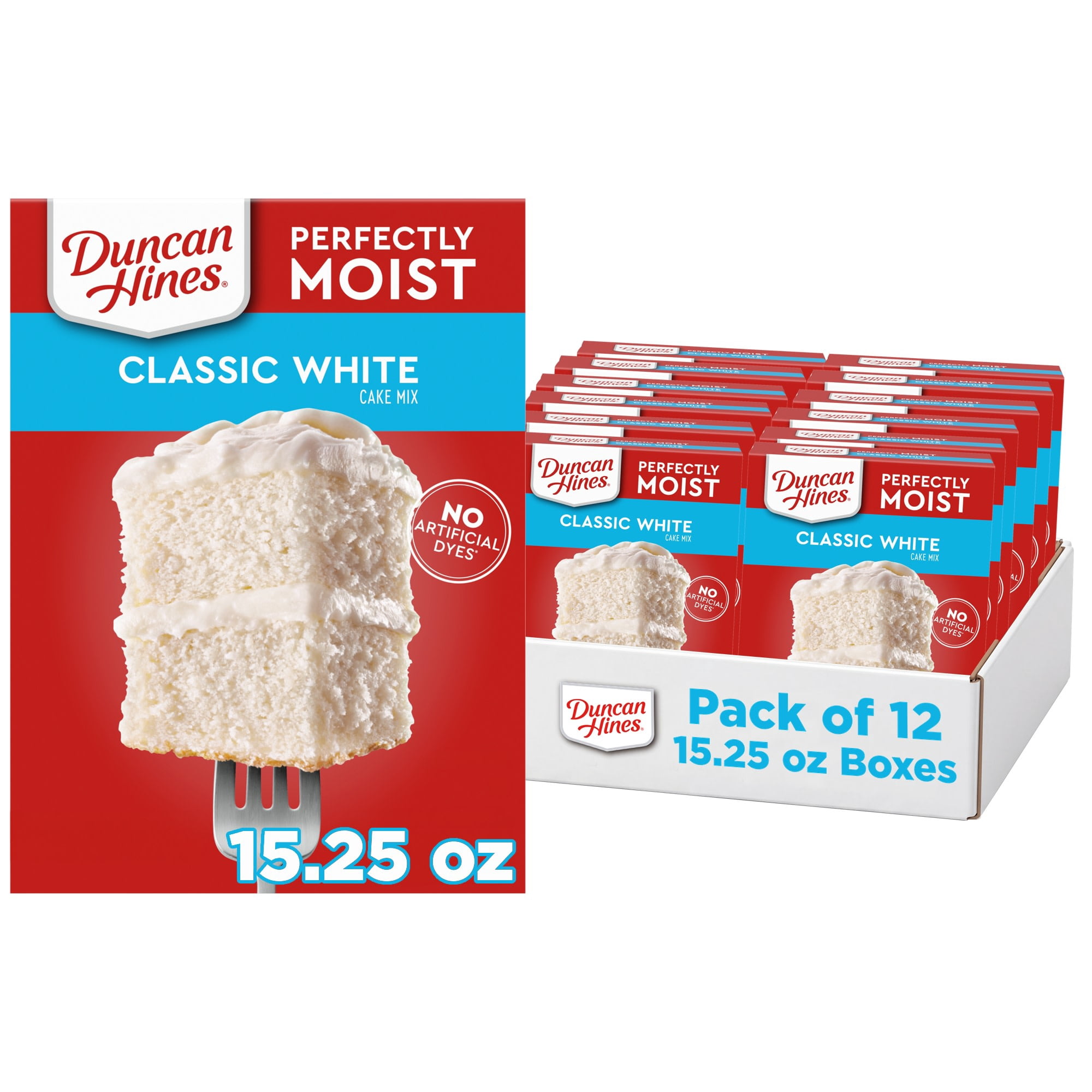 12 pack) Duncan Hines Classic White Cake Mix, 15.25 oz. - Walmart.com