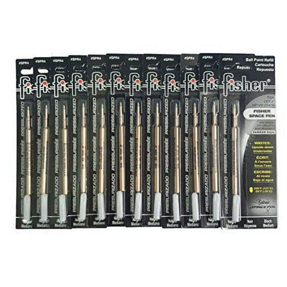 12 PACKS: Fisher Space Pens Black Ink Medium Point Refill, Carded (SPR4)