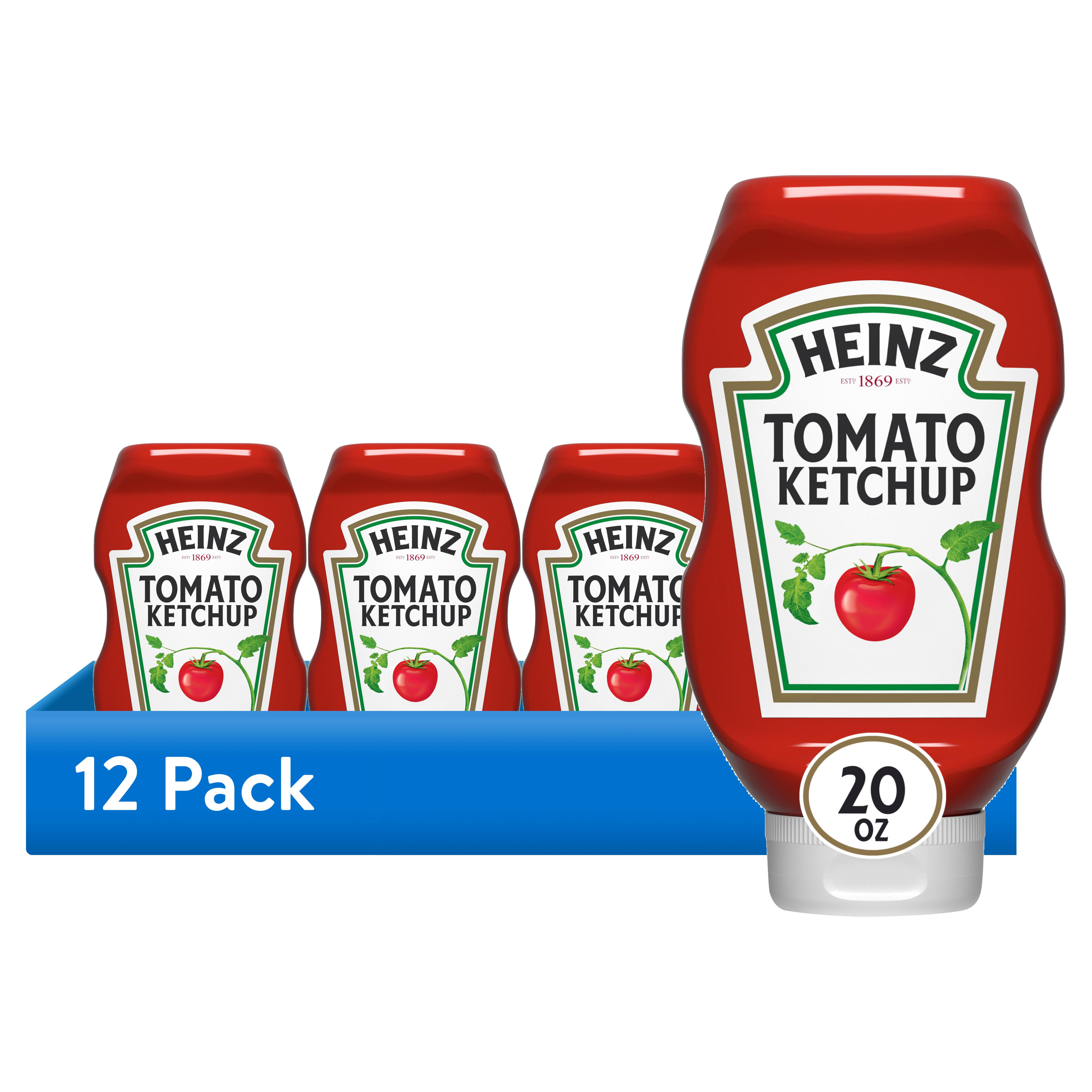 (12 pack) Heinz Tomato Ketchup, 20 oz Bottle, Liquids, Casein-Free, Heinz