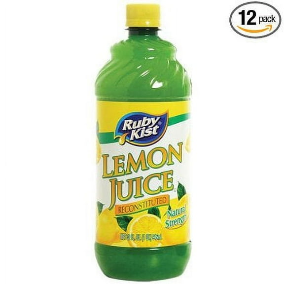 12 PACKS : Juice Lemon Plastic Bottle 12 Case 32 Ounce