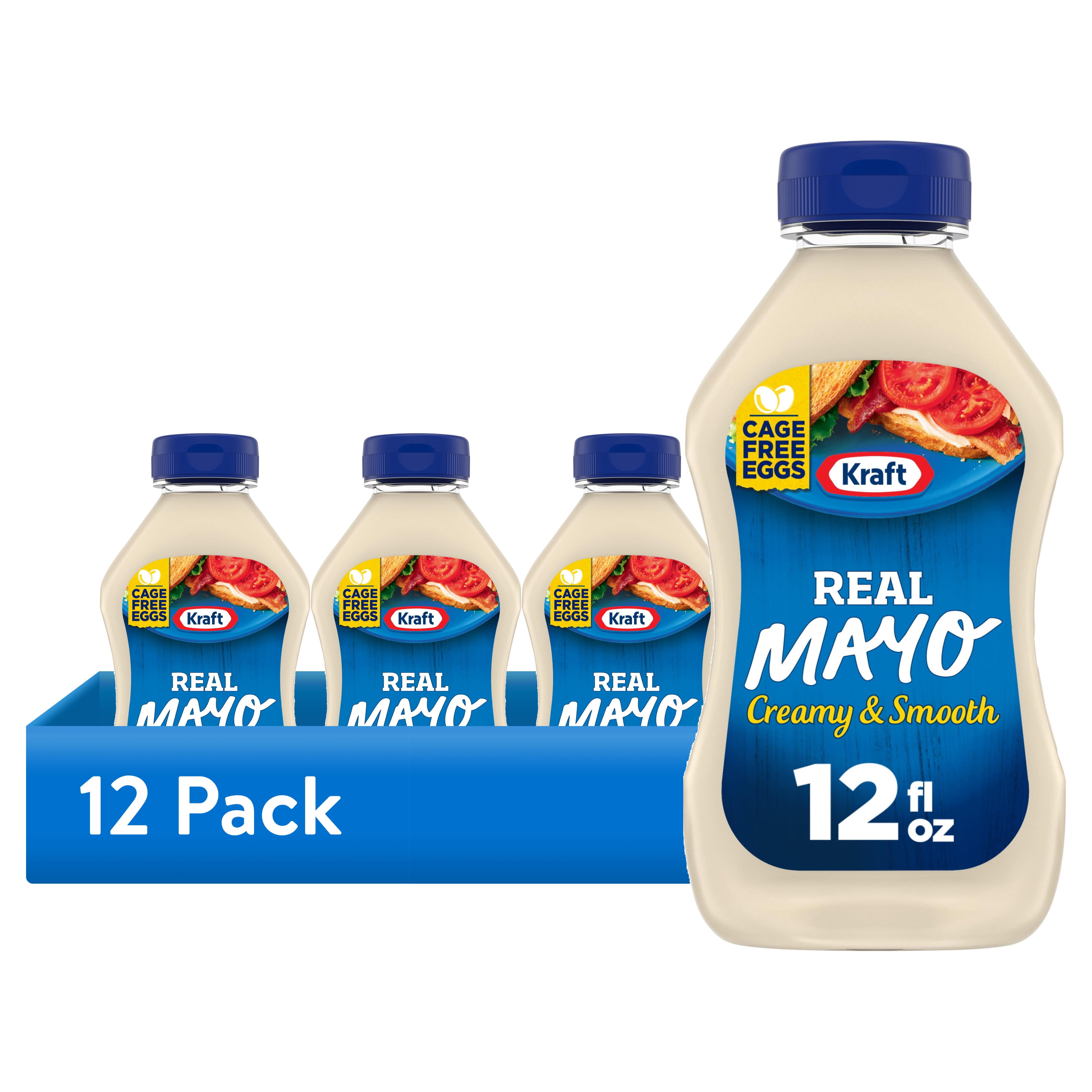 12 pack) Kraft Real Mayo Creamy & Smooth Mayonnaise Squeeze Bottle