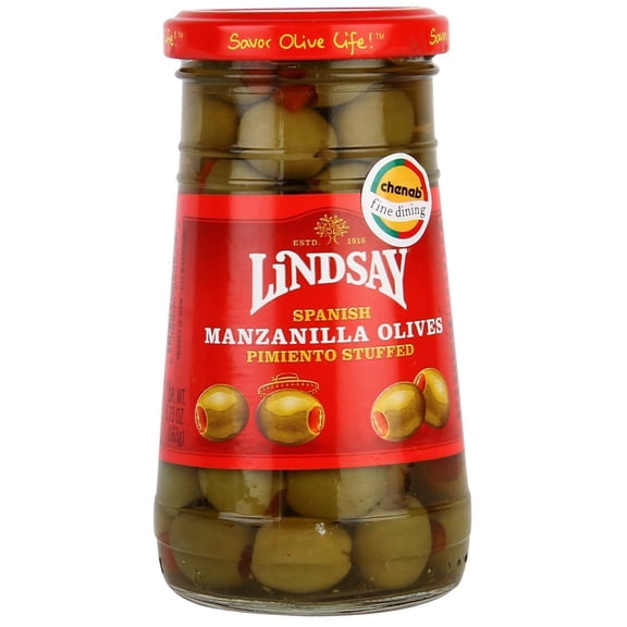 12 PACKS : Lindsay Spanish Manzanilla Olives, Pimiento Stuffed 5.75 Oz