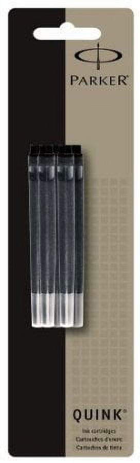 12 PACKS: Parker Quink Permanent Ink Fountain Pen Refill Cartridges, 5 Black Ink Refills (3011031PP)