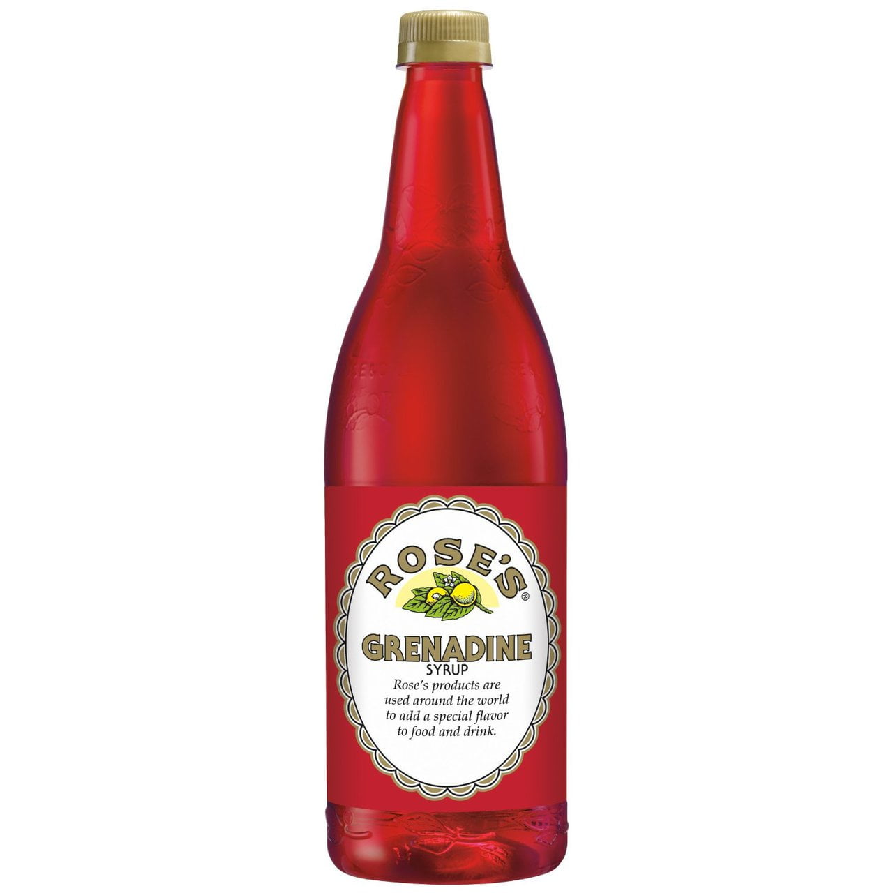 Rose's Grenadine, 1 L bottle Pack of 12, Made with Pomegranate