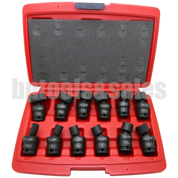 12-PC 3/8" DR. (SAE) SHALLOW UNIVERSAL IMPACT BALL SWIVEL SOCKET SET