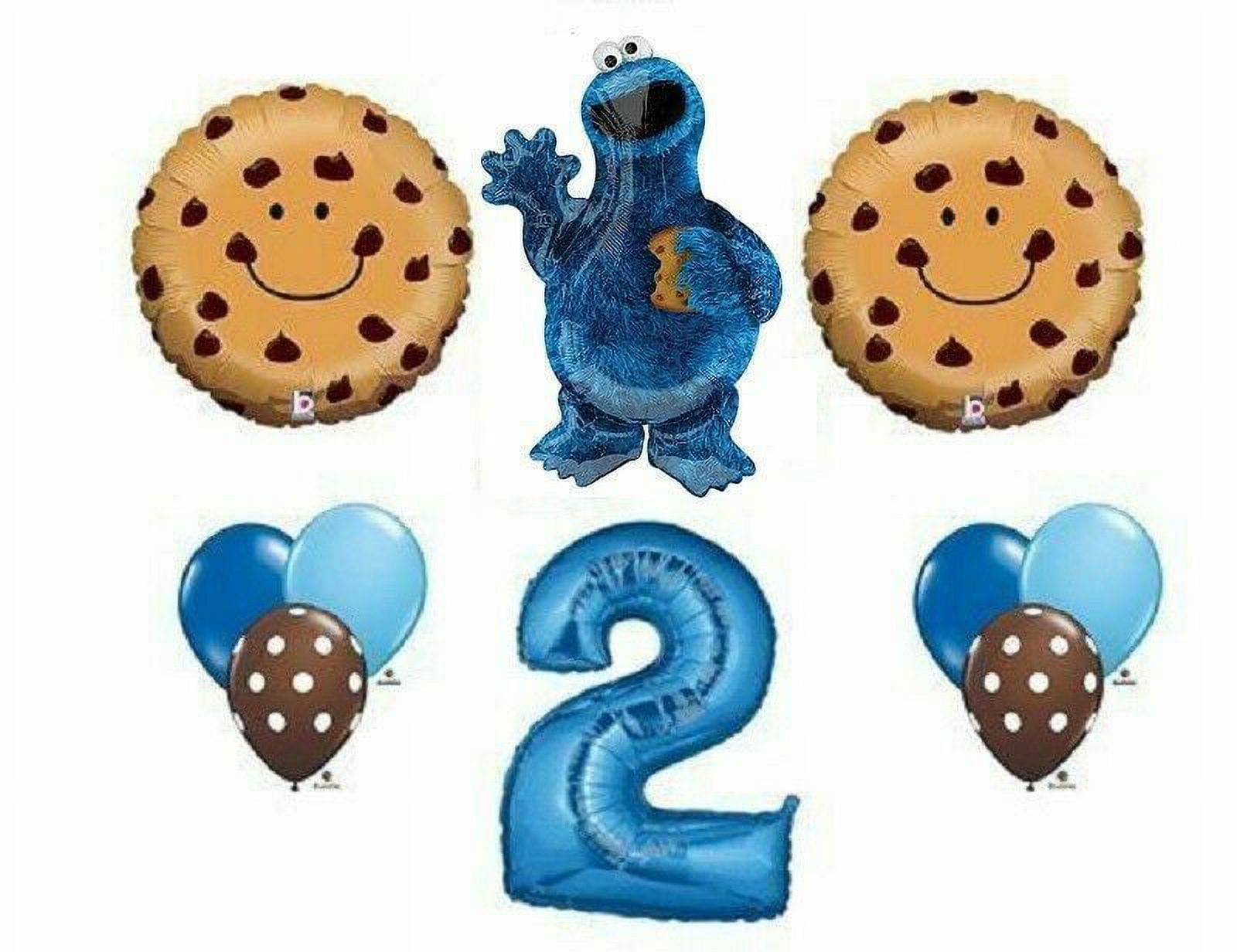 DALVAYDELIGHTS 12 PC COOKIE MONSTER 2ND BIRTHDAY Party BaLlOoNs sesame street FREE SHIPPING