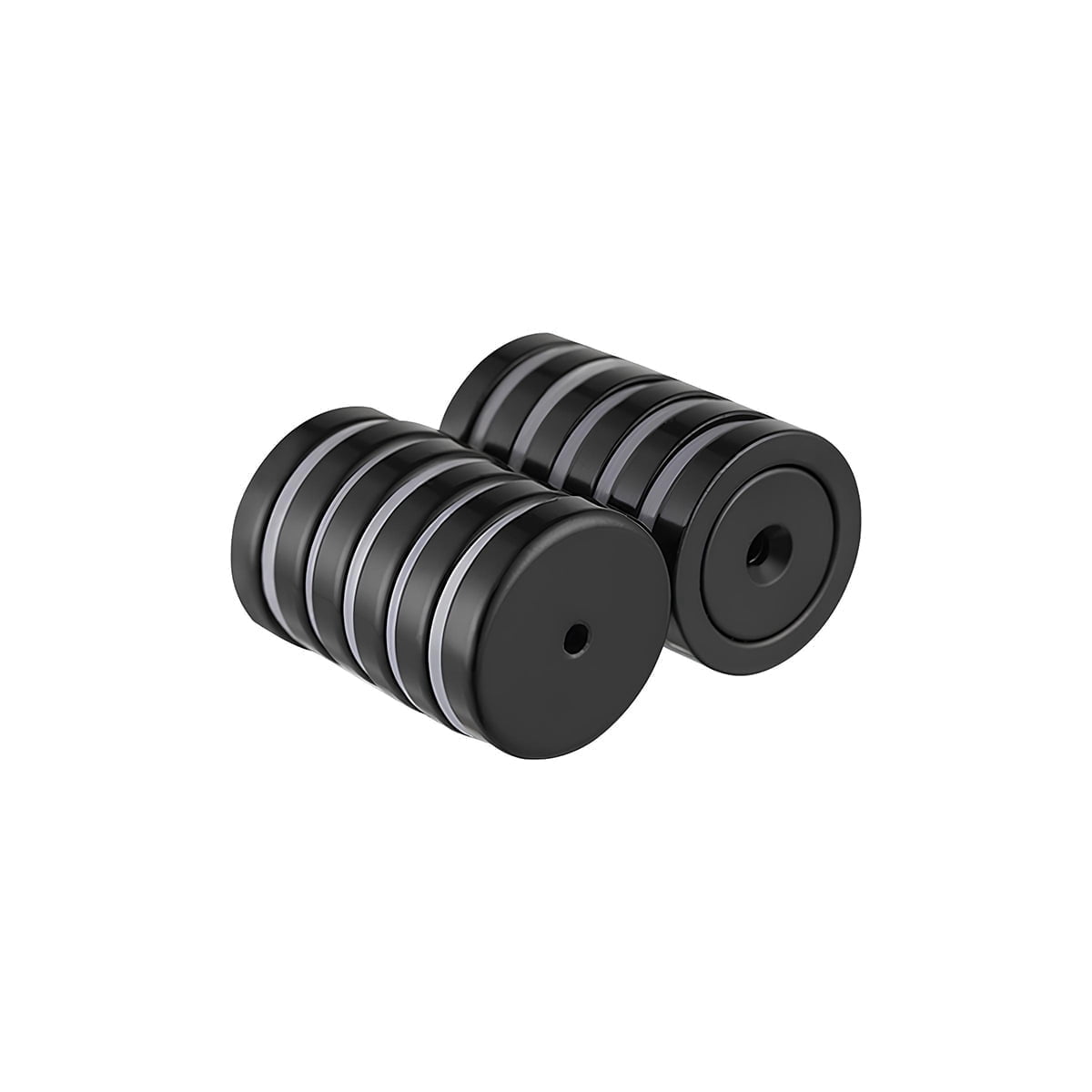 12 PC Epoxy Coated 1 x 0.2 in Neodymium Permanent Magnet Cup Set W/ Screws – Flat Base Rare Earth Type
