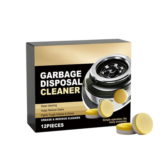 12 PC Garbage Disposal Cleaner Cleaning Tablets for Daily Deep Cleaning, Grease Stain Remover with Fresh Odor Eliminators, Safe for Septic Systems and Kitchen Maintenance