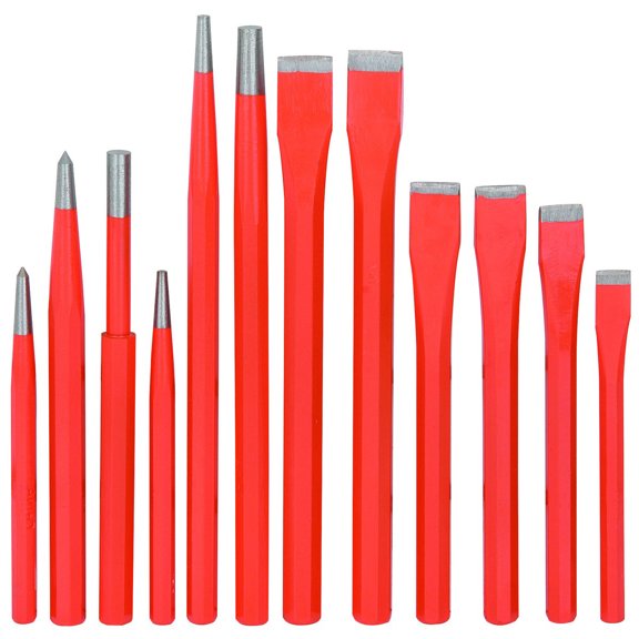 12 PC MECHANIC INDUSTRIAL STEEL METAL PUNCH AND CHISEL TOOL SET