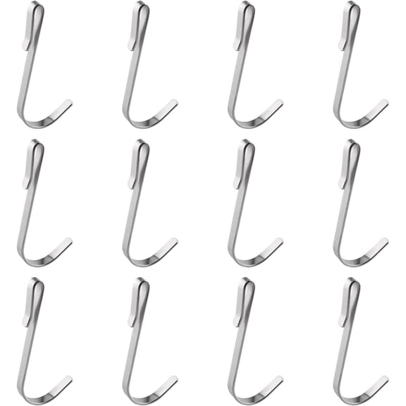 12-PC S-Shaped Stainless Steel Hanger Clip-on Hooks J Shaped Heavy Duty S Hook Rack Hooks