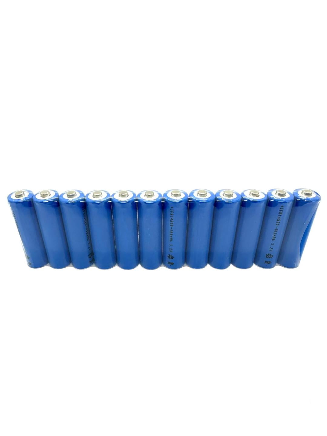 12-PCS 14500 LiFePO4 AA 3.2V 400mAh Rechargeable Batteries Solar Lights RELIGHTABLE IFR14500 14500TU12