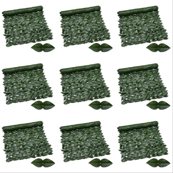 12 PCS 19 x 19 Inch Artificial Greenery Wall Panels Realistic Faux Leaf Panels for Indoor Outdoor Green Wall Decor Privacy Fence Covering Backdrop Party Wedding Garden Decorations (A)