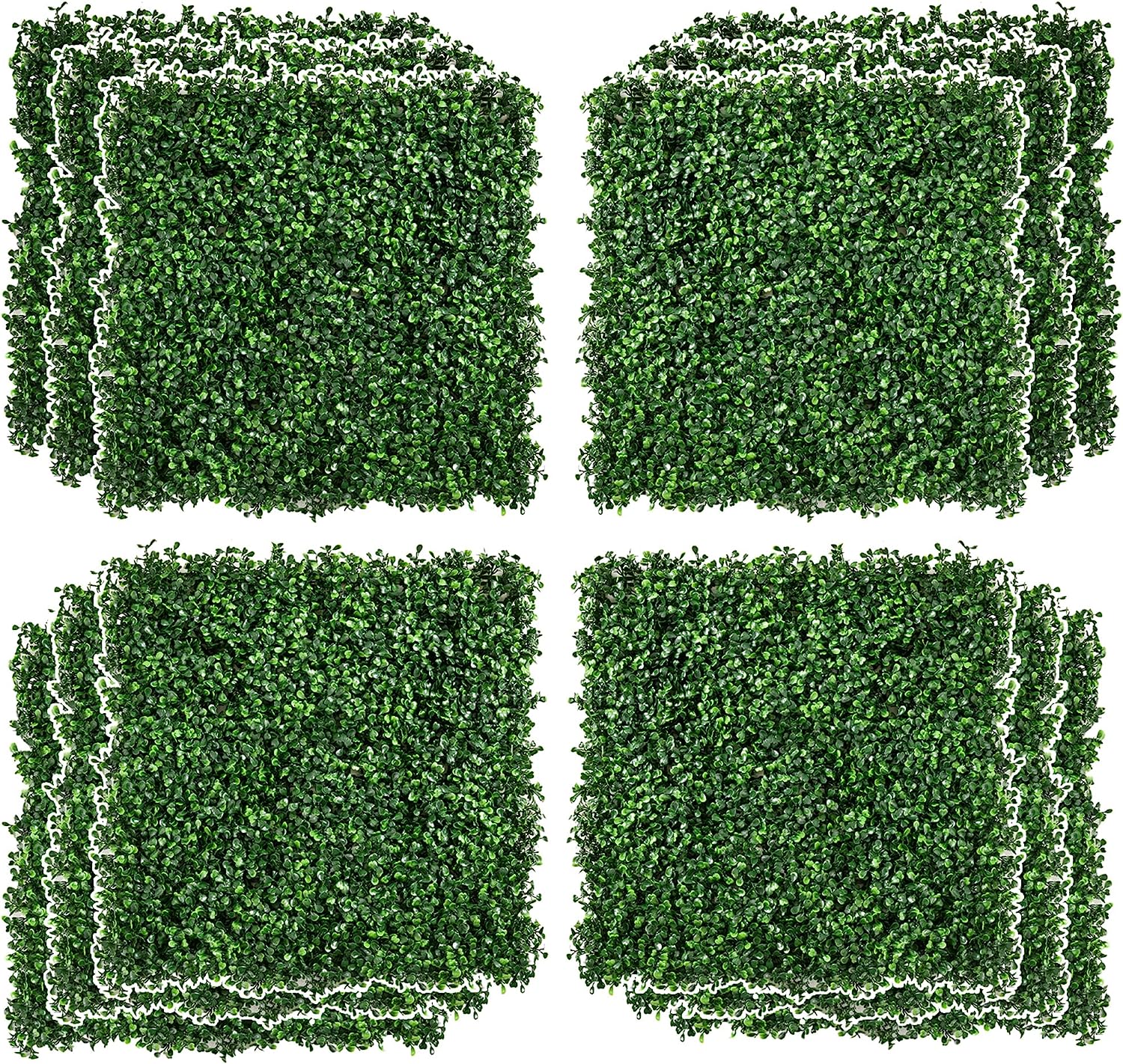 12 PCS 20" X 20" Artificial Boxwood Panels Topiary Wall Greenery