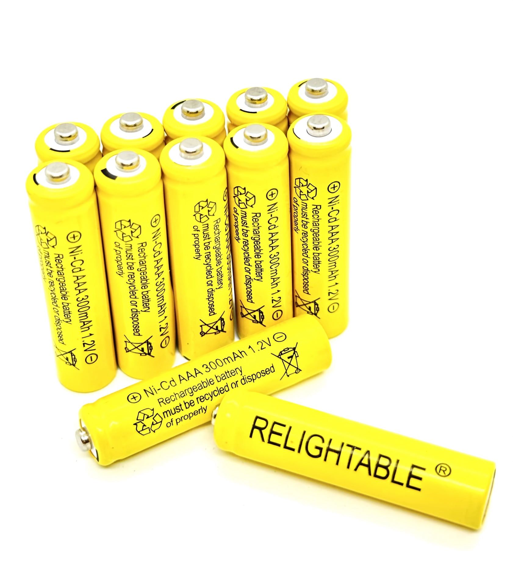 12-PCS 300mAh AAA NiCd 1.2v Rechargeable Batteries RELIGHTABLE Garden Solar M12