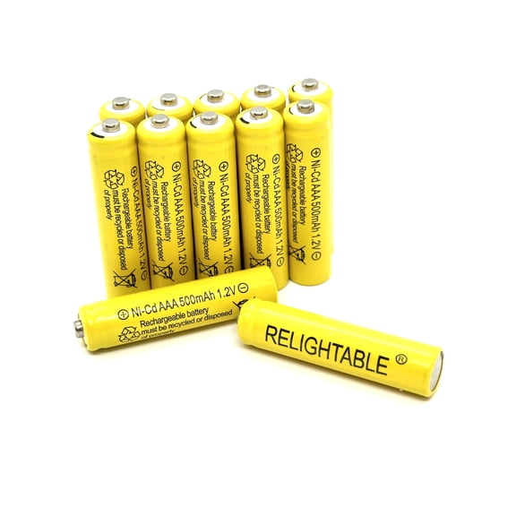12-PCS 500mAh AAA NiCd 1.2v Rechargeable Batteries RELIGHTABLE Garden Solar E12