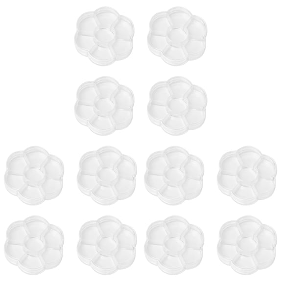 12 PCS 8 Grids Transparent Plastic Jewel Case Round Jewelry Storage Box Container