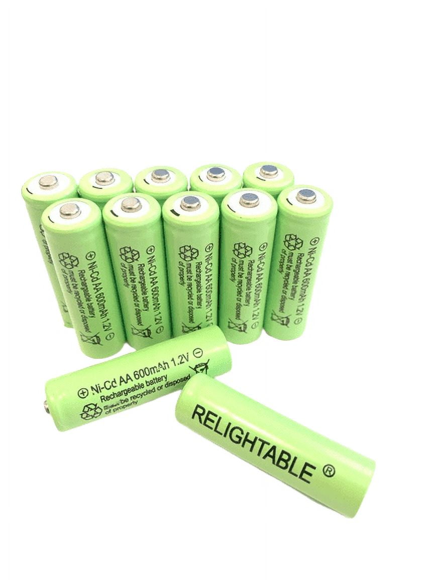 12-PCS AA Rechargeable Batteries NiCd 600mAh 1.2v Garden Solar Lights Ni-Cd V12
