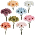 thumbnail image 1 of 12 PCS Artificial Flowers Fall Fake Gerbera Daisies Flowers Fake Daisy Faux Flowers Bouquets Silk Flowers Arrangements for Wedding Bridal Bouquet Party Home Table Decor, 1 of 9