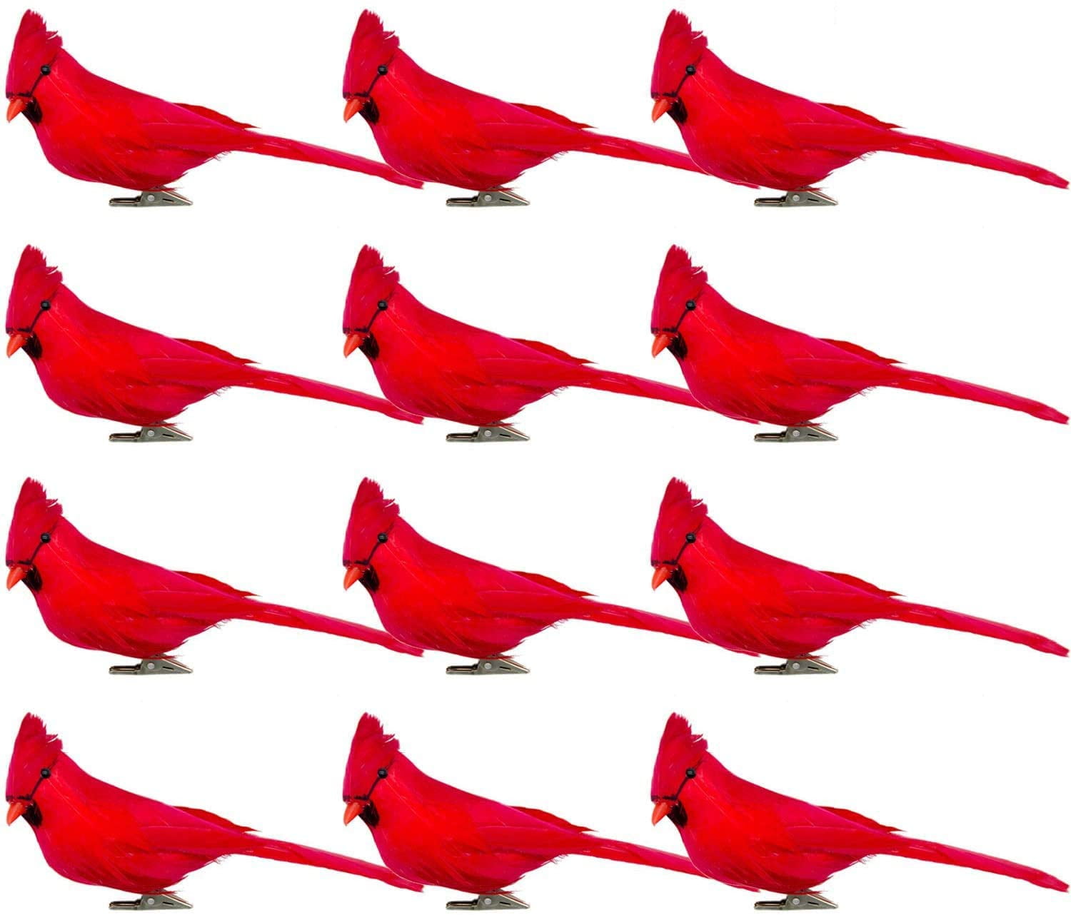 12 PCS Artificial Red Cardinal Birds with Clip-5.0 Inch Christmas Cardinal Birds Clip for Christmas Tree Ornament Decorations, Arts and Crafts(Black Cockroach)