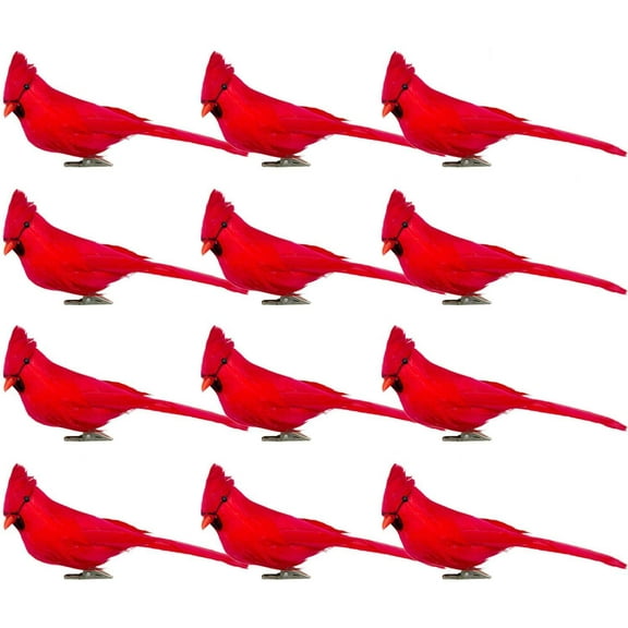 12 PCS Artificial Red Cardinal Birds with Clip-5.0 Inch Christmas Cardinal Birds Clip for Christmas Tree Ornament Decorations, Arts and Crafts(Black Cockroach)