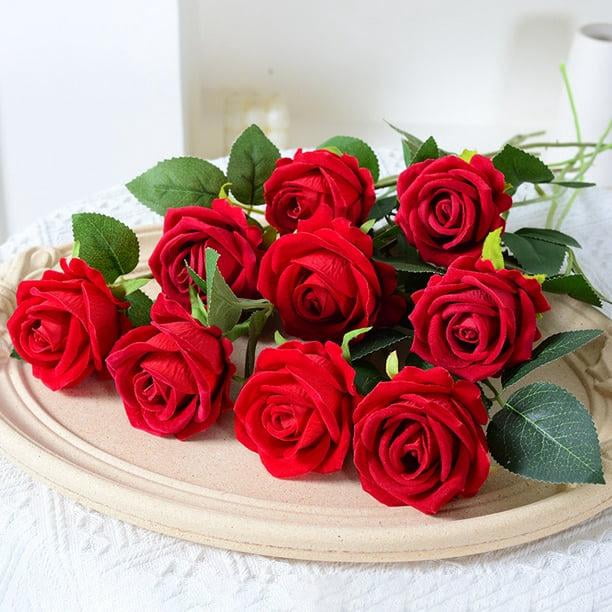 12 PCS Artificial Roses, Simulated Roses, Single Long Stem Flowers with