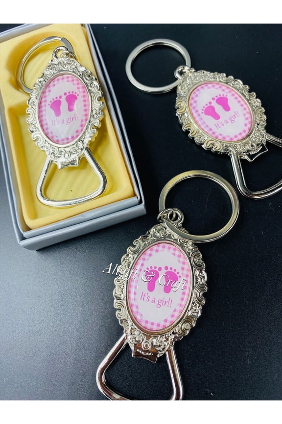 12 PCS Baby Shower Boy Bottle Opener Keychain Favor Party Recuerdos De Nino