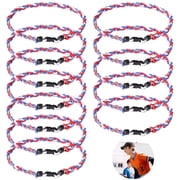 12 Pcs Baseball Necklaces for Athletes, 19.7 Inches Three-strand Braided Cord Baseball Necklace, Baseball Fan Gift for Adults in Sports, Parties, Athletic Events, Baseball Team Keepsake