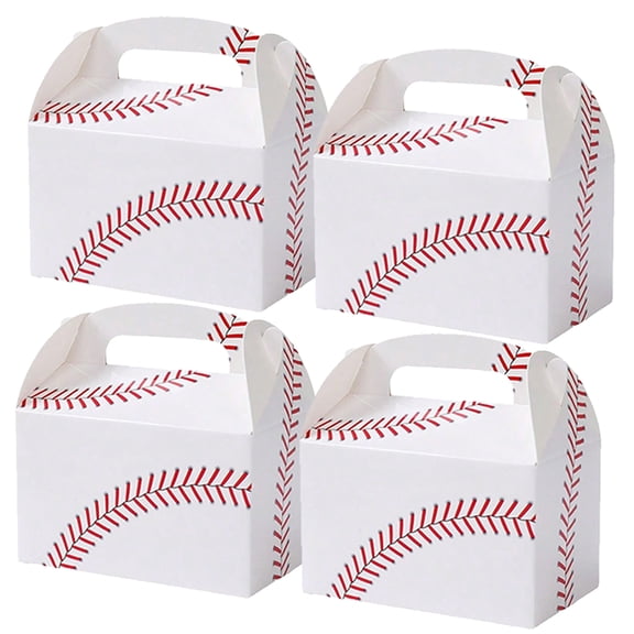 12 PCS Baseball Goodie Box Sports Party Bags  Baseball Gift Box with Handles Baseball Sports Themed Box for Birthday Party Favors