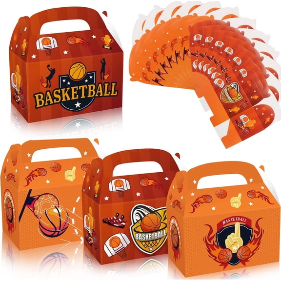 12 PCS Basketball Gift Boxes Basketball Party Goodie Boxes Party Favor Boxes Party Supplies Decorations Basketball Party Gift Boxes