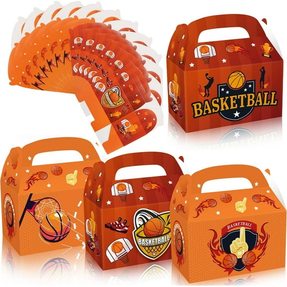 12 PCS Basketball Party Goodie Boxes Party Favor Boxes Basketball Gift Bags Party Supplies Decorations Basketball Party Gift Boxes
