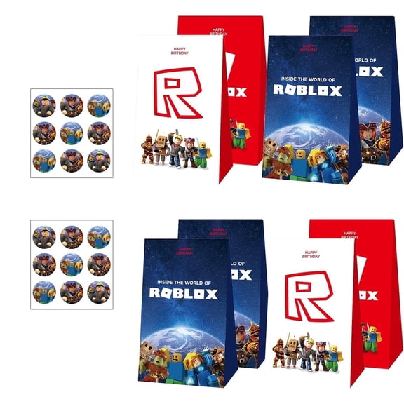 12 PCS Birthday Party Bags Roblox Goodie Bags Roblox Gift Bags Pixel Style Gamer Party Supplies Favor Bags