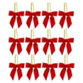 thumbnail image 1 of 12 PCS Burgundy Velvet Bows for Christmas Tree, 3.15" Small Velvet Ribbon Bows for Gift Wrapping, Mini Bows for Crafts, Bow Decorations for Party Baby Shower Birthday Wedding, 1 of 8