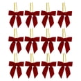 thumbnail image 1 of 12 PCS Burgundy Velvet Bows for Christmas Tree, 3.15" Small Velvet Ribbon Bows for Gift Wrapping, Mini Bows for Crafts, Bow Decorations for Party Baby Shower Birthday Wedding, 1 of 8