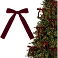 thumbnail image 1 of 12 PCS Burgundy Velvet Christmas Bows, 5 x 7 Inch Holiday Wreath Bow Tree Topper Ornaments for Christmas Home Décor, Red & Wine Red Velvet Bows for Wreaths, Mantel, Party Decorations Garlands, 1 of 6