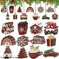 12 PCS Christmas Ornament Set Wooden Nutcracker Ornaments Decoration