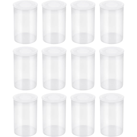 12 PCS Clear Film Canisters with Lids, Film Canister Rocket Tube for Science Art Project, Empty Small Film Cans Sewing Storage Case Containers for Supplement Bead Fish Hook