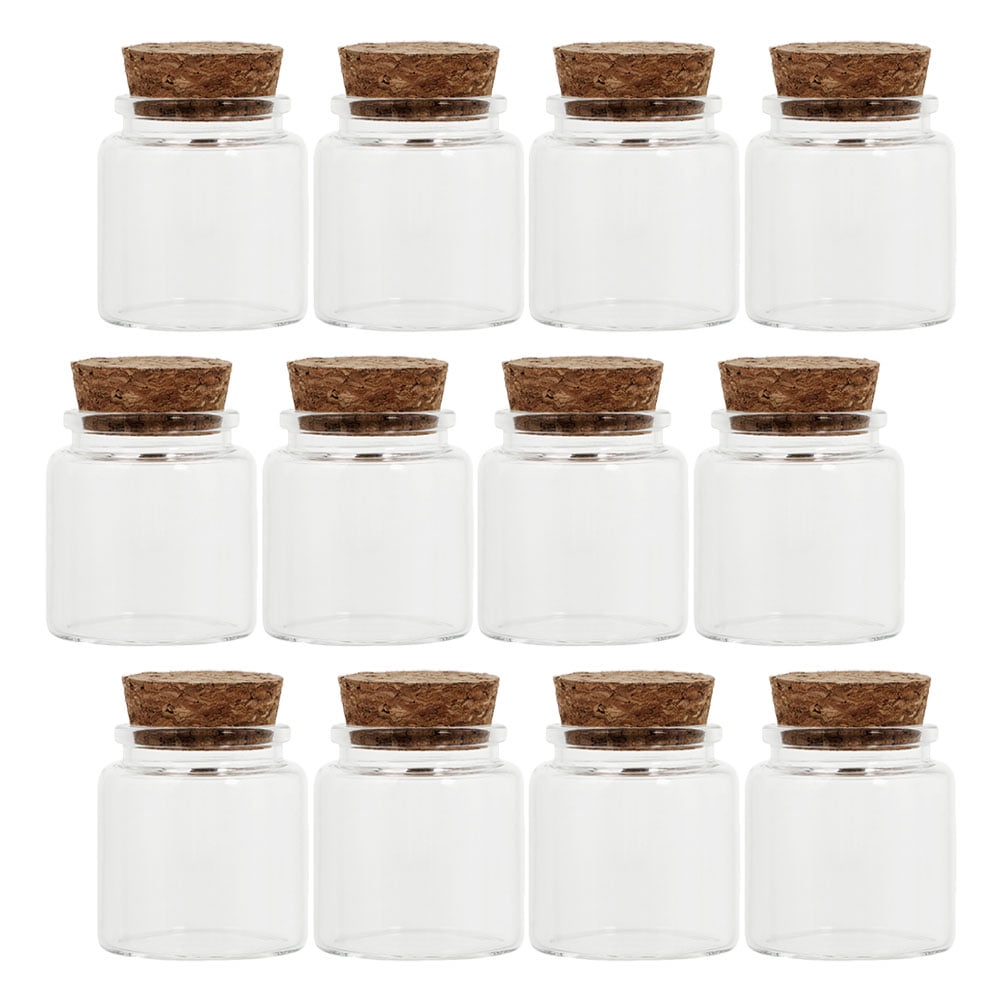 12 PCS Cork Glass Bottle Sample Bottles Crafts Small Bottles Storage