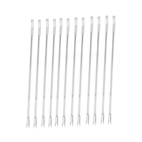 Reusable Stainless Steel Seafood Forks for Home Silver 12PCS