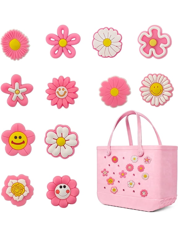 12 PCS Decorative Charms, Compatible with Bogg Bag & Simply Southern Totes, Beach Bag Accessories