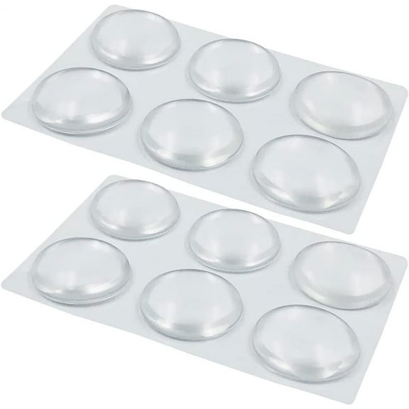 12 PCS Door Knob Wall Shield, DaKuan 1.57 Inch Transparent Round Soft Rubber Wall Protector Self Adhesive Door Handle Bumper