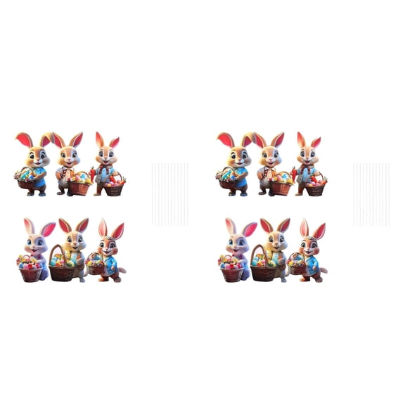 12 PCS Easter Decorations Outdoor, Easter Rabbit Decor, Easter Yard Stakes with Rabbit Egg Carrot, Outdoor Easter Decor for Party Supplies Prop Spring Garden Patio