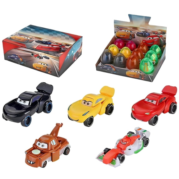 12 PCS Easter Eggs Filled with Die-Cast Car for Boy - Toys for Easter Egg Hunts, Basket Stuffers, Party Favors, Egg Fillers & Classroom Prizes