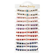 12 PCS Evil Eye Bracelets Handmade String Adjustable Protection Amulet Gift For Women Men Family