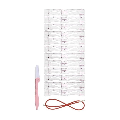12 PCS Eyebrow Shaping Stencils Set Reusable Soft PEVA Templates With Elastic Strap For Beginners And Pros DIY Brow Makeup Kit