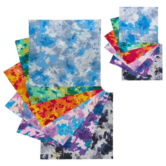 12 PCS Fat Quarters Fabric Bundles Squares Printed Cotton Fabric 18.9inch 9.45inch Mixed Color Quilting Fabrics