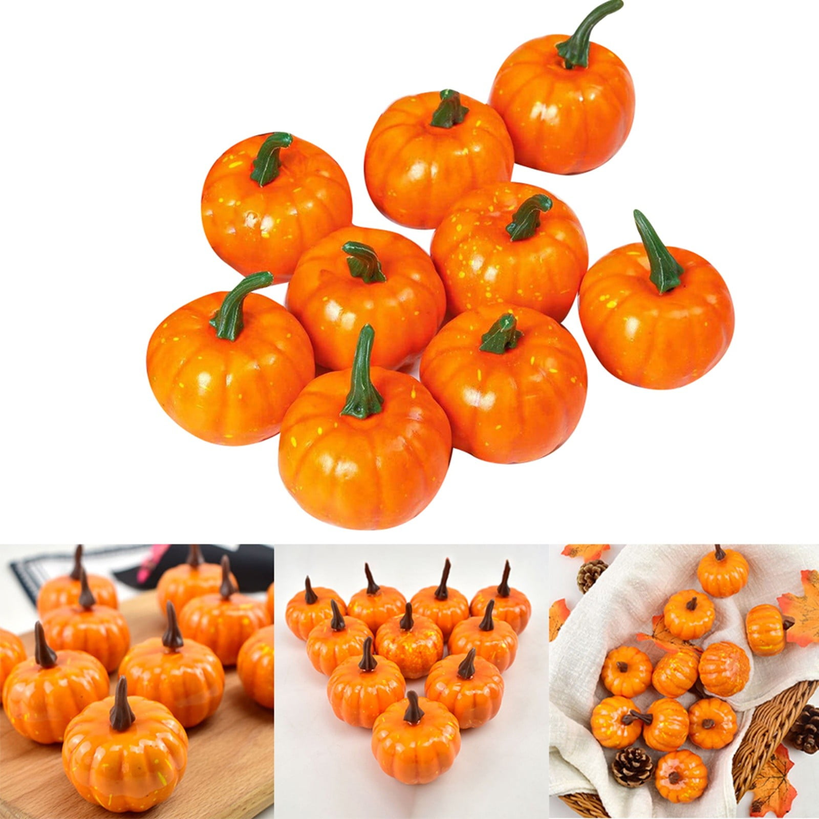 12 PCS Foam Pumpkins Foam Pumpkins Decoration Set Fall Orange Pizza